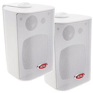 Boss Audio MR4.3W 4" 3-Way Marine Enclosed System Box Speakers - 200W - White