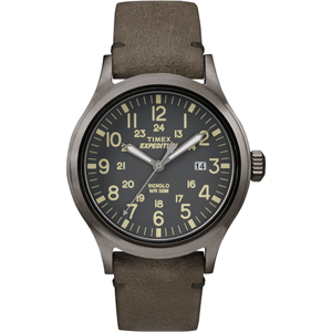 Timex Expedition Scout Metal - Brown Leather/Gray Dial