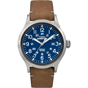 Timex Expedition Metal Scout - Tan Leather/Blue Dial
