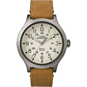 Timex Expedition® Scout 43 Watch - Natural Dial/Tan Leather